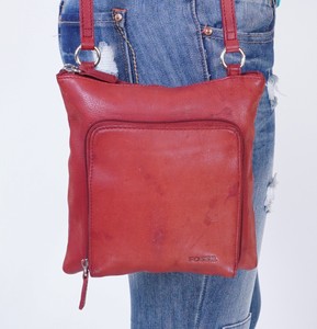 fossil red crossbody bolsa