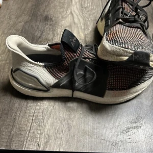Adidas Ultraboost 2019 Running Shoes Black White Orange G27519 Mens Size 14 - Picture 1 of 5