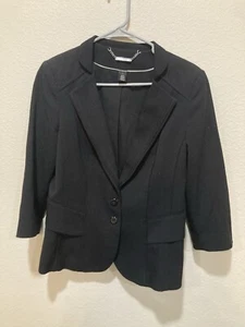 White House Black Market Blazer Women 8 Black Button Up, women's suit jacket - Picture 1 of 8