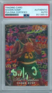 Shawn Kemp 1995 Flair Hot Numbers #5 Autograph PSA DNA Authentic Auto - Picture 1 of 2