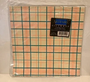 New Vintage Gift Wrap Paper Pastel Plaid USA Spring Easter Pastel Colors - Bild 1 von 2