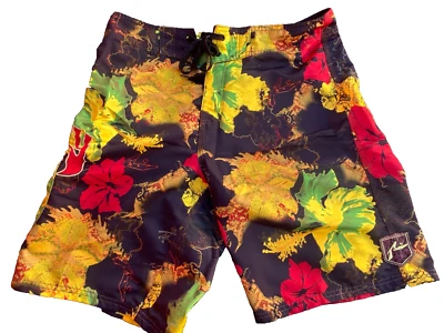 Vintage Rusty Boardshorts Mens 33 Hawaiian Floral Surf Shorts - Image 1 of 4