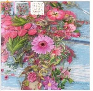 100 Pink Flower stickers 4 Journaling|Art|Diary|Stationery|Craft|Scrapbooking - Picture 1 of 19