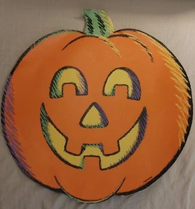 Vintage doppelseitig gestanzt Wand Jack-O-Laterne Kürbis Dekoration für Halloween - Bild 1 von 14