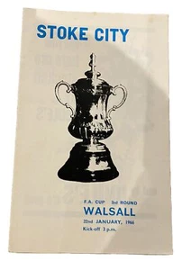 STOKE CITY V WALSALL - FA CUP RD 3 - 22/1/1966 - Picture 1 of 1