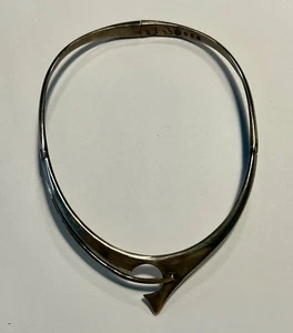 Vintage Mexico / Mexican Sterling Silver Hinged Torque Style Collar Necklace - Picture 1 of 3