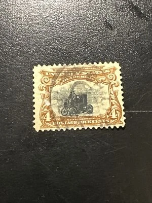US Stamp Scott #296….4c Electric Automobile….1901  Pan-American Expo Used Ng - Image 1 of 2