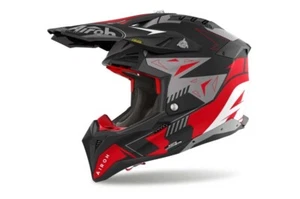 Airoh Aviator 3 AMS² plus Spin Matt Black Grey Red Offroad MX Helmet - Picture 1 of 4