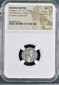 Imperio Romano - Crispina - AD 177-182 - Denario de plata - NGC VF - RIC:283 - Imagen 1 de 5