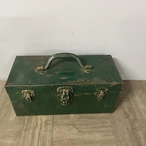 VTG Kennedy Kits Bighorn Line Green Metal Fishing Tackle Box Storage Stash Decor - Picture 1 of 12