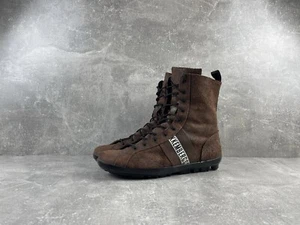 Bikkembergs Archives 90s High Suede Brown Trainers Boots Size 45 Made in Romania - Picture 1 of 14