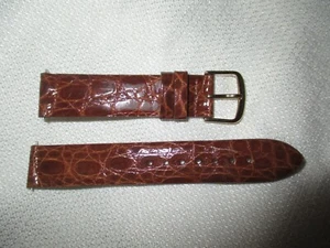ECHT Krokodil Exotisch Made USA Uhrenarmband Uhrenarmband Strap 16mm Dark Honey G - Bild 1 von 3