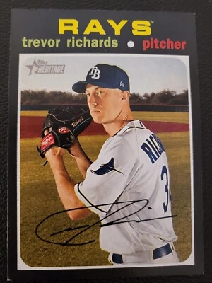 Trevor Richards 2020 Topps Heritage - #173 (Auto) Tampa Bay Rays - Image 1 of 2