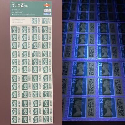 50 Large Letter 2nd Class Royal Mail Security BARCODED Stamps • 16.95£