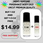 BUY 1oz Get 1/3oz FREE Men's Fragrance Perfume Body Oil Premium Quality Roll-On