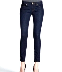 J BRAND Skinny Leg Mid Rise Dark Blue Stretch in Pure Wash Denim Jeans Size 28 - Picture 1 of 6