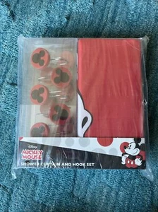 Disney Mickey Mouse Shower Curtain and Hook Set - Picture 1 of 4