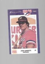 1985   Jose Canseco, Burger King, Rookie, Huntsville Stars