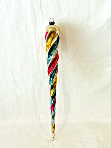 Vintage Swirl Icicle Mercury Glass Christmas Ornament 12" - Picture 1 of 12