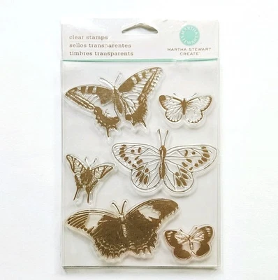BUTTERFLIES Martha Stewart EK Success Clear Stamps Fly Soar Garden Summer um384 - Image 1 of 3