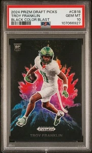 PSA 10! Color Blast! 2024 Panini Prizm Draft Picks - Troy Franklin #18 (RC) - Picture 1 of 4