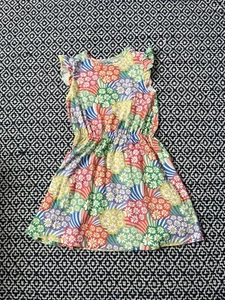 EUC Mini Boden Floral Flutter Sleeve Cotton Summer Dress 8/9 - Picture 1 of 3