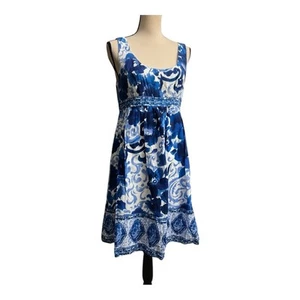 Adrianna Papell Blue Sleeveless Scoop Neck Sundress Size 10 - Picture 1 of 5