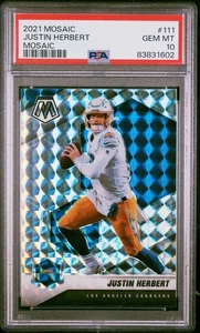 Panini Mosaic #111 2021 Justin Herbert Chargers Mosaic PSA 10 - Imagen 1 de 2