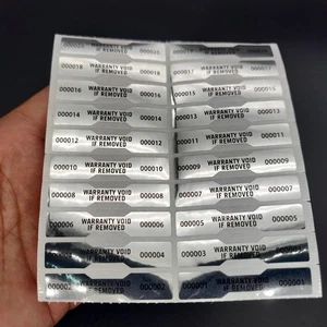 Warranty Void BAR-CODE Security Label Stickers Tamper Evident Seals 500PCS - Picture 1 of 6