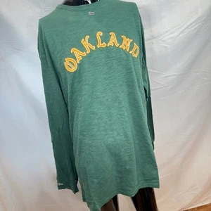 NWT Mitchell & Ness MLB Oakland Athletics Long Sleeve Crewneck T-Shirt Green 3XL - Picture 1 of 5