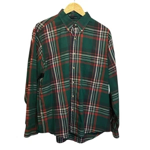 VTG Gant Mens Shirt L Green Foxhunt Plaid Button Up Preppy Classic Office Travel - Picture 1 of 9