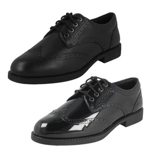 Niña Clarks' Tapa Puro Y ' Zapato Oxford Estilo Cordones Escuela - Ancho F G - Imagen 1 de 21