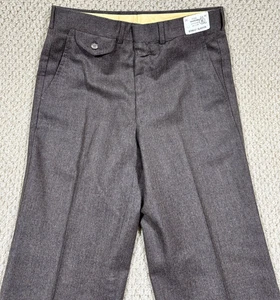 Vintage Stanley Blacker Pants Fits Mens 30 Brown Hampshire 100% Wool Flat Front - Picture 1 of 13