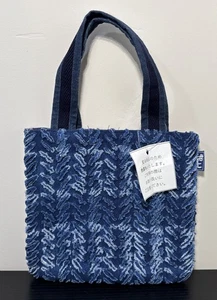 Textilkunst indigoblau Shibori gefärbtes Muster traditionell japanisch SM Beuteltasche Tasche - Bild 1 von 14