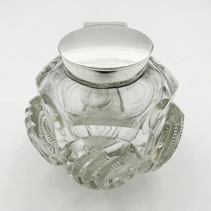 INKWELL STERLING SILVER & GLASS GEORGE V Birmingham 1916 John Grinsell & Sons - Picture 1 of 12
