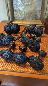 Cortinas Kirsch Medallion negras satinadas 5 juegos completos - Imagen 1 de 8