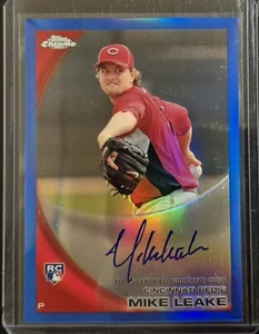 2010 Mike Leake Topps Chrome Blue Refractor Auto /199 RC - Picture 1 of 2