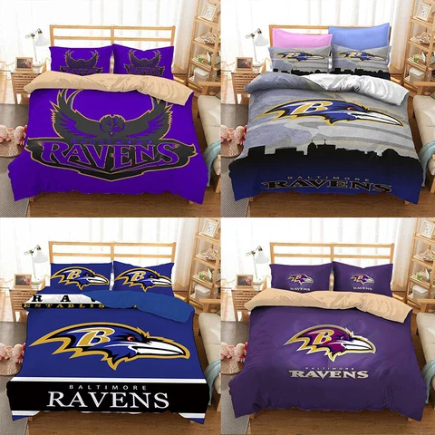 Baltimore Ravens 3PCS Duvet Cover Bedroom Soft Bedding Set Comforter Cover Gifts Cover