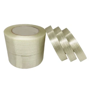 FILAMENT TAPE CROSS WEAVE FIBRE GRID EXTRA STRONG 50M ROLL - MULTIPLE SIZES - Picture 1 of 4