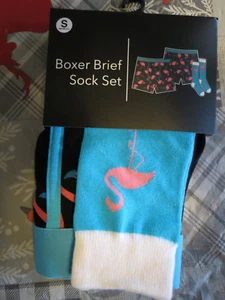 MEN'S MAD ENGINE FLAMINGO BOXER BRIEF/SOCKS SET Sz SM 28/30 BN FREE SHIPPING - Picture 1 of 3