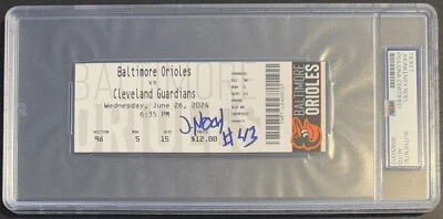 Jhonkensy Noel Signed Cleveland Guardians MLB Debut Ticket Full PSA/DNA Slabbed - Image 1 of 3