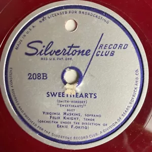 10" 78 RPM-Virginia Haskins/Felix Knight-You Are Love/Sweethearts/Silvertone 208 - Picture 1 of 4