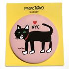 *NWT* Marc Tetro NYC Black Cat on 3" Round Pink Magnet Heart New York City