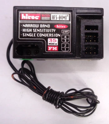 HITEC HFS-04MI+ 4 CHANNEL NARROW BAND RECEIVER 35Mhz GOOD CONDITION - Image 1 of 2