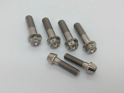 Kawasaki ZX7-R ZX7RR Titanium Drilled Brake Caliper Bolt Kit 96-03 Ti Hex Taper - Image 1 of 4
