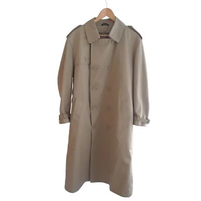 Oleg Cassini Beige Brown Men's Size 44 Regular Trench Coat with Belt and liner - Image 1 of 4