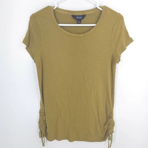 Simply Vera Women's Small Green Cap Sleeve Scoop Neck Gathered Tie Sides Shirt - Picture 1 of 9