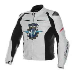MV AGUSTA WHITE BLACK MOTORBIKE/Motorcycle Racing Biker Jacket(cowhide leather). - Picture 1 of 3