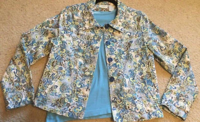 Women's Baxter & Wells Paisley Design Button Jacket Size S w/matching top EUC — 第 1/4 张图片