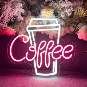 Custom Personalised Coffee Cup Shop LED Neon Light Sign Wall Decor - Picture 1 of 5